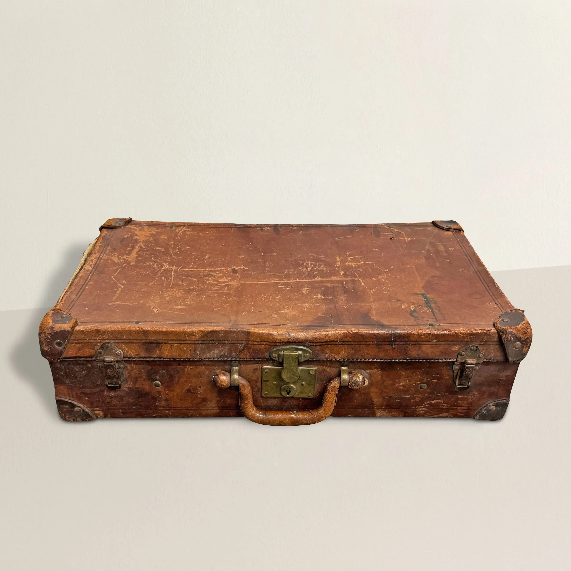 19th Century English Leather Suitcase — RIGHT | PROPER